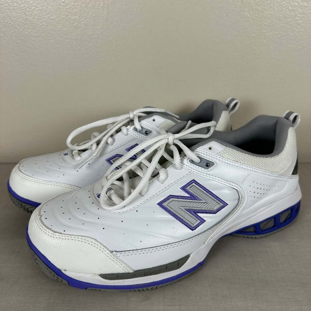 New Balance Women's 11 Wide Tennis Shoes White Purple WC806W ROLLBAR Workout